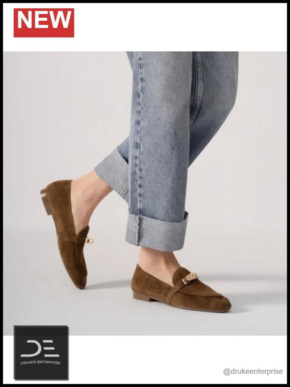 Women's Suede Leather Loafers Square Toe Slip On Flats Low Heel